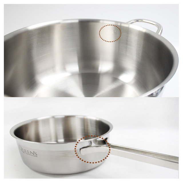키친아트 퀸즈 통3중 스텐레스 인덕션가능 전골냄비 24cm