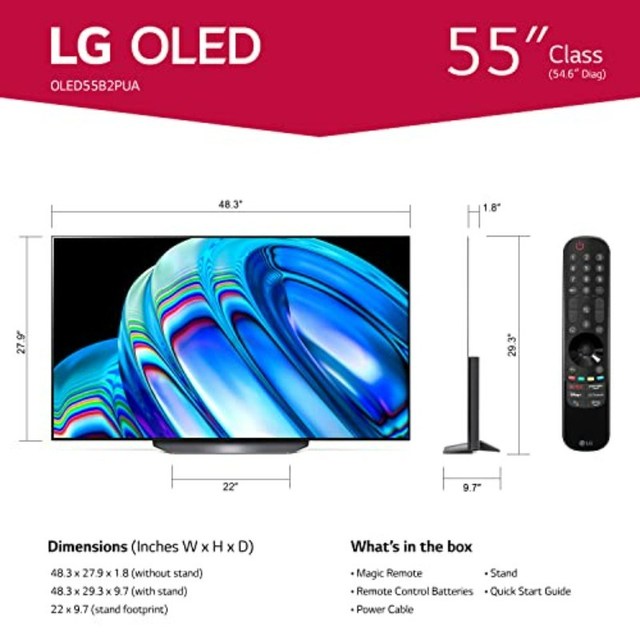 [해외직구] LG OLED 55인치 TV OLED55B2PUA 4K 2022 신제품(관부가세 포함)