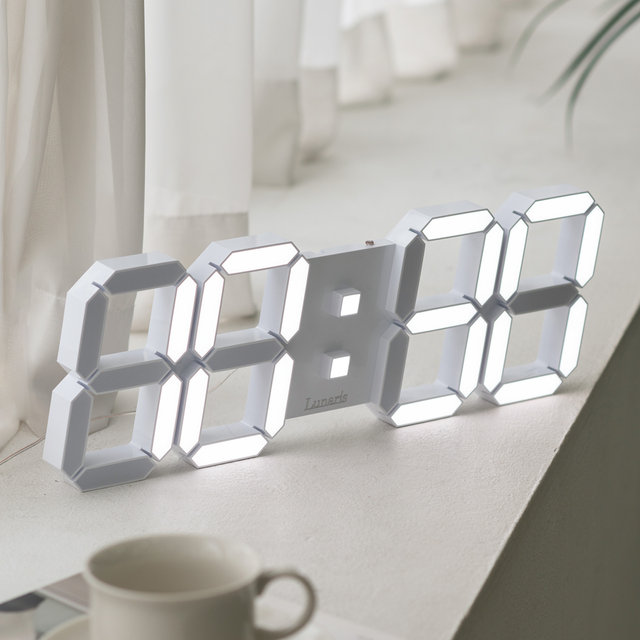 국산 루나리스 위성 GPS 수신 인테리어 LED 벽시계 38cm