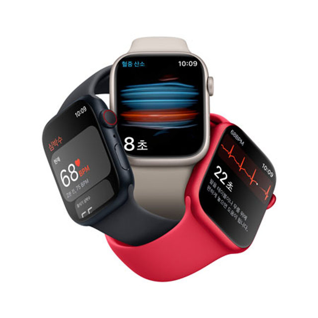 애플워치 8 45mm GPS + Cellular (Product)RED 알루미늄 케이스 레드 스포츠 밴드 - [MNKA3KH/A]