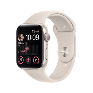 애플워치 SE2 44mm GPS 스타라이트 알루미늄 케이스 스타라이트 스포츠 밴드 - [MNJX3KH/A]