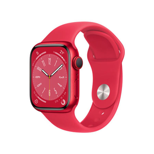 애플워치 8 41mm GPS + Cellular (Product)RED 알루미늄 케이스 레드 스포츠 밴드 - [MNJ23KH/A]