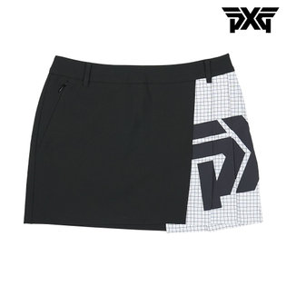 [해외직구] PXG 여성 골프웨어 빅 로고 플리츠 스커트 블랙