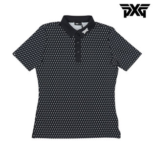 [해외직구] PXG 여성 골프웨어 핀플래그 폴로 카라 반팔 티셔츠 블랙