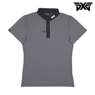 [해외직구] PXG 남성 골프웨어 애슬래틱 핏 테크 폴로 카라 반팔 티셔츠 그레이