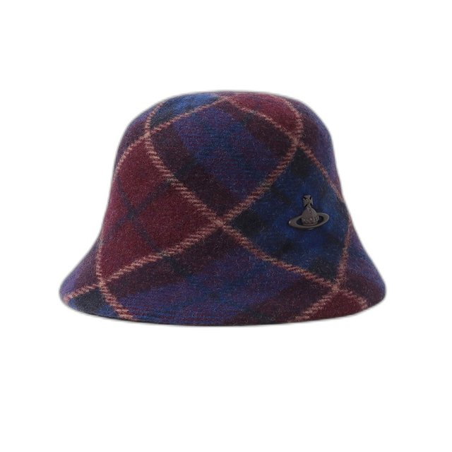 [해외직구] 비비안 웨스트우드 체크 버킷햇 - 22FW / 블루