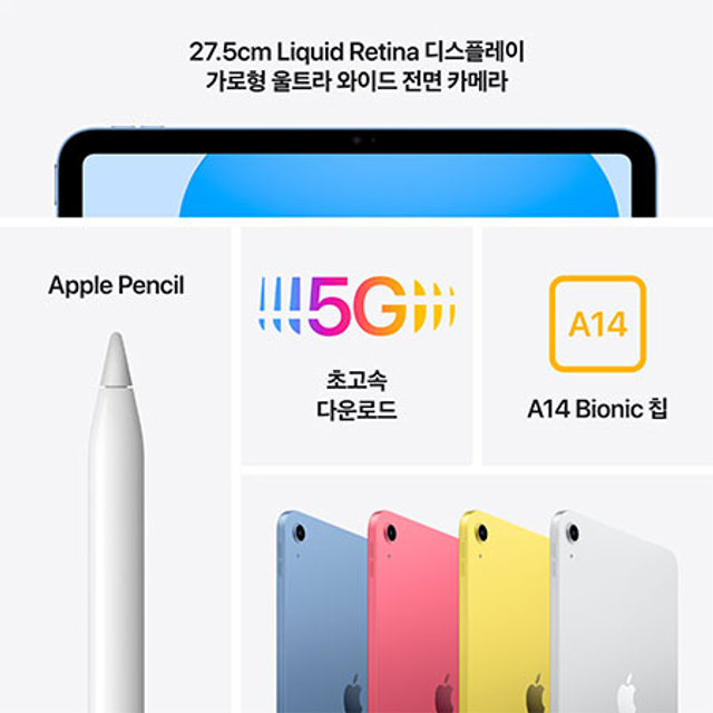 아이패드 10세대 Wi-Fi+Cellular 256GB - 실버 [MQ6T3KH/A]