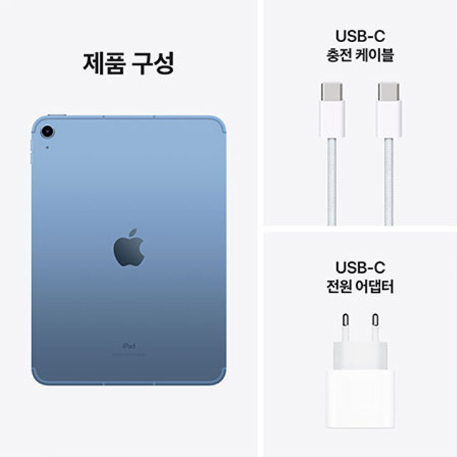 아이패드 10세대 Wi-Fi+Cellular 256GB - 블루 [MQ6U3KH/A]