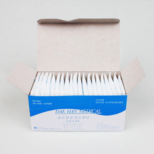 대한 멸균거즈 (5cm x 5cm x 8P) 100매 2인치 가아제 드레싱