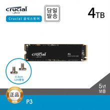 마이크론 Crucial P3 M.2 NVMe SSD 4TB 대원CTS [공식대리점]