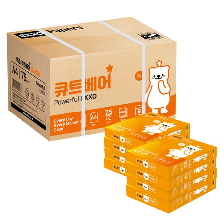 엑소 큐트베어 A4 복사용지(A4용지) 75g 4000매 1BOX