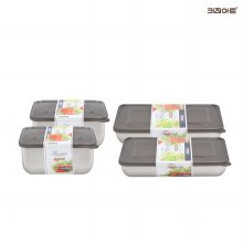 키친아트 피앙세 스텐레스 냉동실용 보관용기 4종D(2호x2개)+(3호x2개)