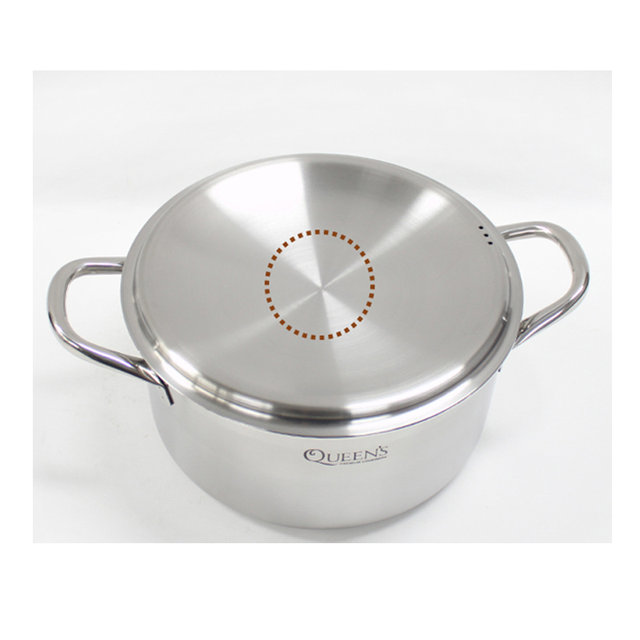 키친아트 스텐레스 인덕션 냄비 후라이팬세트 (퀸즈 통3중 냄비(편18+전24)+퀸 통5중 후28)