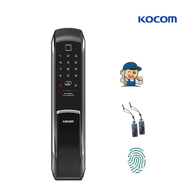 [A지역설치]코콤KDL-B9300FS 지문인식 푸시풀도어락 번호카드키