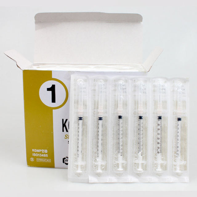 한국백신 일회용 멸균 주사기 1cc (25g x 16mm) 100개 - 1ml