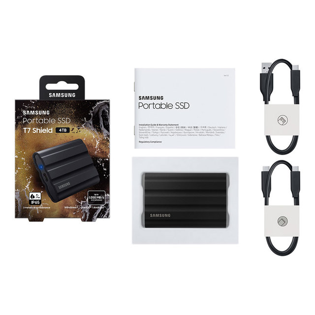 포터블 외장SSD T7 Shield 4TB 블랙 USB 3.2 Gen.2 MU-PE4T0 (정품)