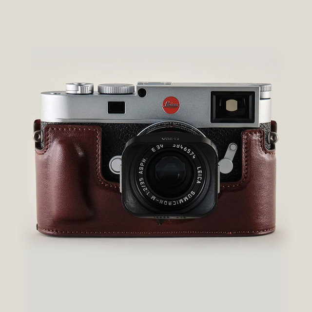[가죽클리너 증정] [Oberwerth] 라이카 M11 하프케이스 브라운 레드 Vintage Rusty/Open Type