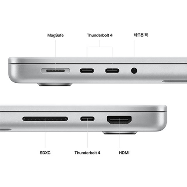 2023 맥북프로 14 M2 Pro, 10코어 CPU, 16코어 GPU, 16GB RAM, 512GB SSD - 실버 [MPHH3KH/A]