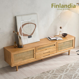 [역마진 비밀특가] 핀란디아 콜린 라탄 원목 2000거실장