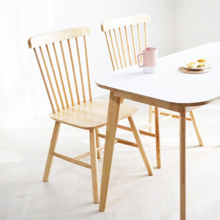 포포 우드 체어 고무나무 100%통원목의자 (착불)