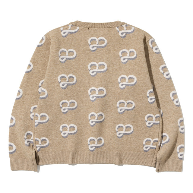 비스코스 로고레터링 여성 긴팔니트 [BEIGE]
