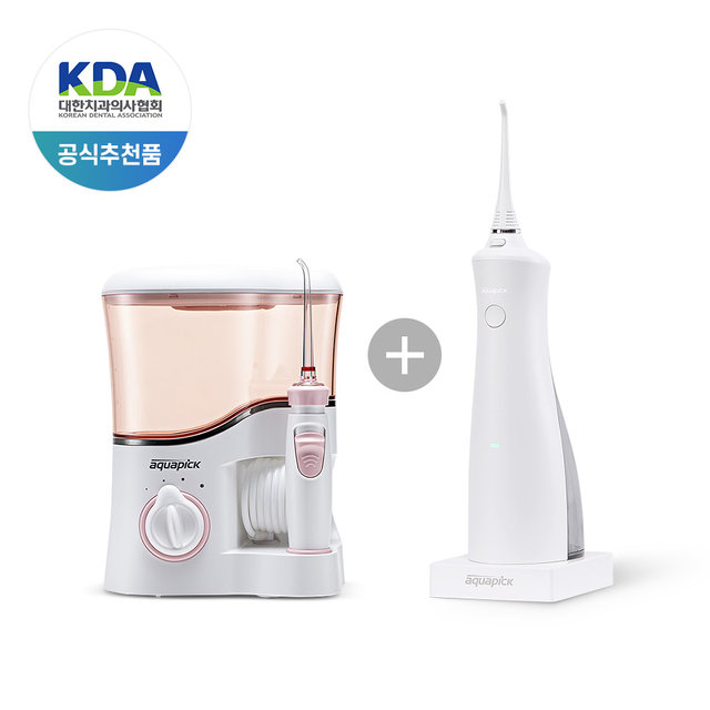 [가정용세트] 아쿠아픽 코드리스 AQ-230 & 가정용 AQ-350(핑크)