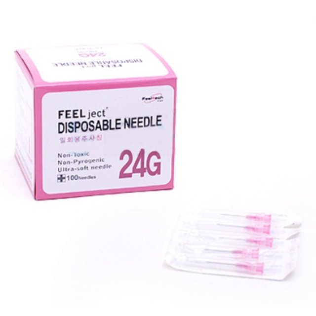 필텍 일회용 멸균 주사침 24g x 19mm 니들 바늘