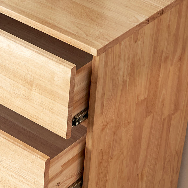 머피 3단 원목 서랍장 1200 고무나무 와이드 수납장