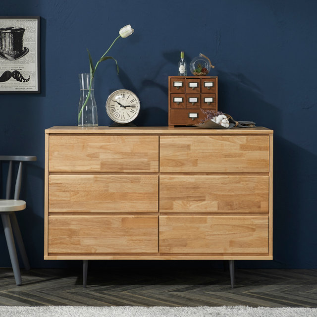 머피 3단 원목 서랍장 1200 고무나무 와이드 수납장