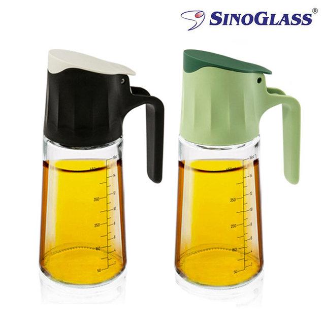 심플 오일병 500ml (블랙+그린) 주방 드레싱통 간장병 양념용기 유리소스병