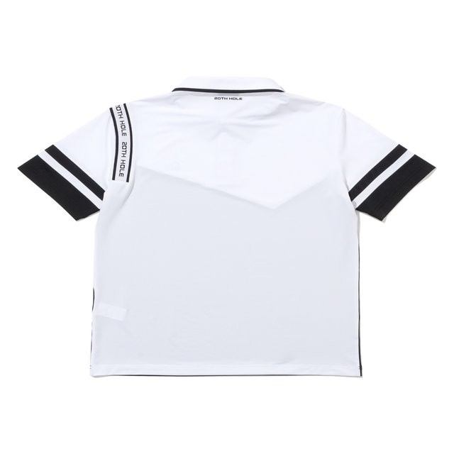 어깨 YOKO 절개 배색 반팔 티셔츠 [BLACK]
