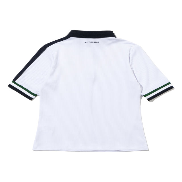 골지 YOKO 소매 포인트 여성 티셔츠 [WHITE]