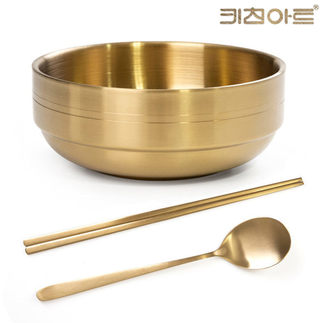 키친아트 이중 면기(소) 18cm+수저세트 떡국 국수 냉면 갈비탕 비빔그릇
