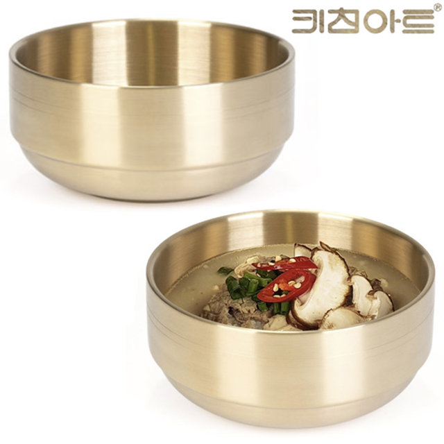 키친아트 이중구조 티타늄 탕기 18CM 2개 국대접 국수 면기 떡국그릇