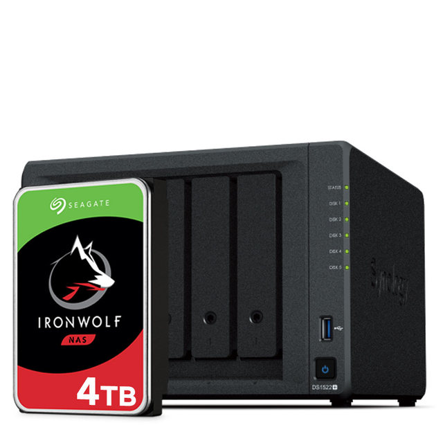 NAS DS1522+[4TBX1] 씨게이트 아이언울프 4TB * 1ea 하드디스크  합본