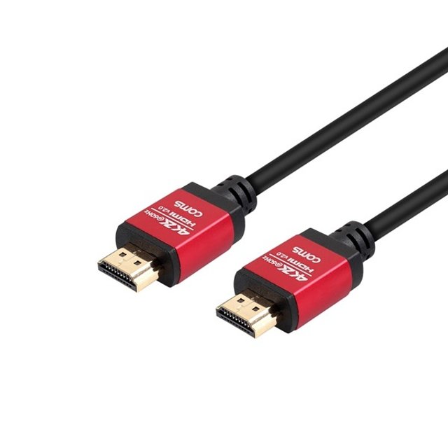컴스 HB564 고급형 레드 메탈 HDMI 케이블 (v2.0/2m)