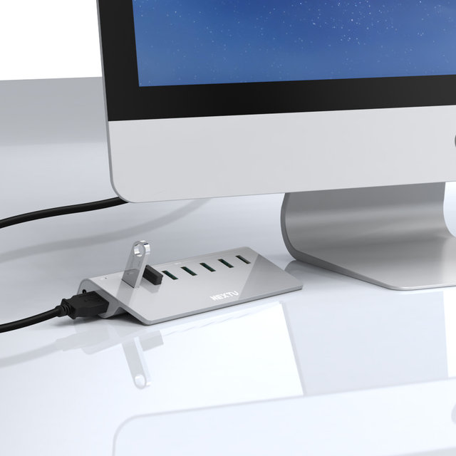 넥스트유 유전원 USB허브 7포트 USB3.0 알루미늄 재질 327U3