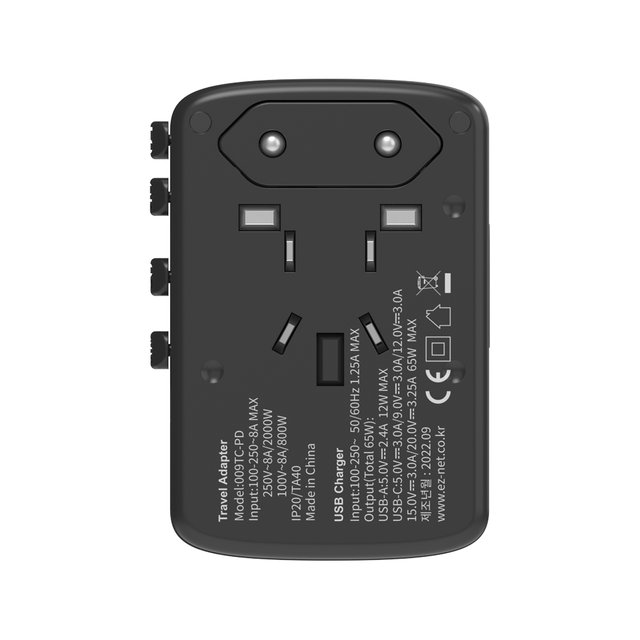 여행용 멀티어댑터 플러그 3포트 GaN PPS 65W  009TC-PD