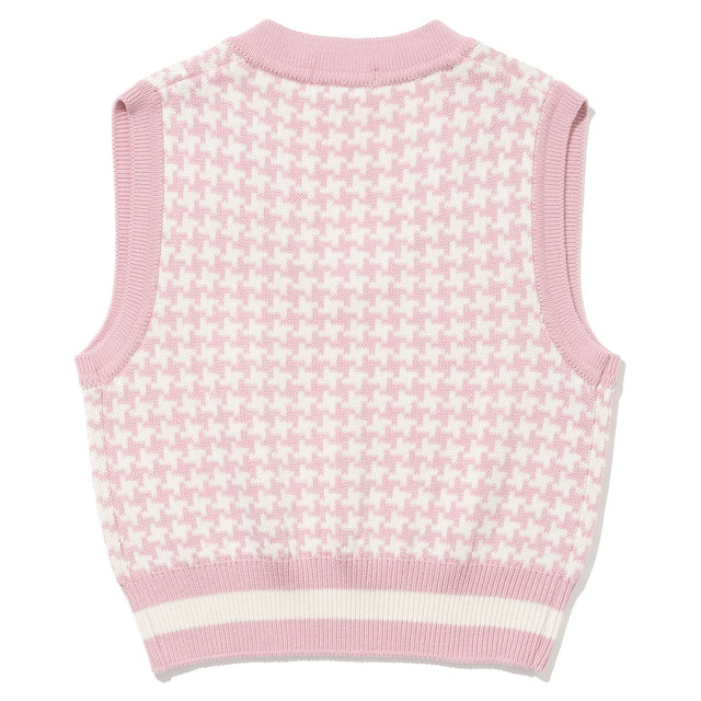 하운드투스 자카드 여성 크롭 니트 베스트 [BABY-PINK]