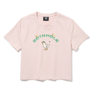 투에니더그 골프 프린트 여성 반팔 크롭 티셔츠 [PALE PEACH]
