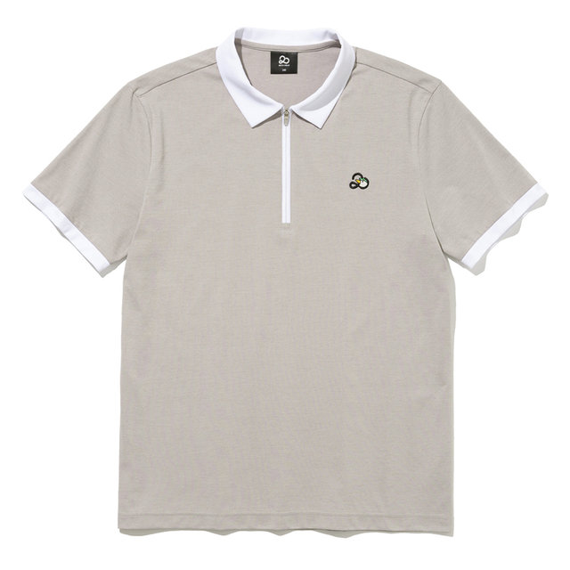 배색 하프집업 남성 반팔 티셔츠 [SAND BEIGE]