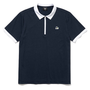 배색 하프집업 남성 반팔 티셔츠 [NAVY]