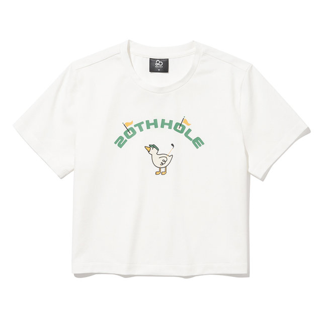 투에니더그 골프 프린트 여성 반팔 크롭 티셔츠 [WHITE]