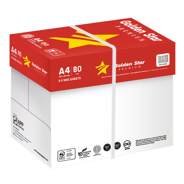 엑소 골든스타 A4 복사용지(A4용지) 80g 2500매 1BOX