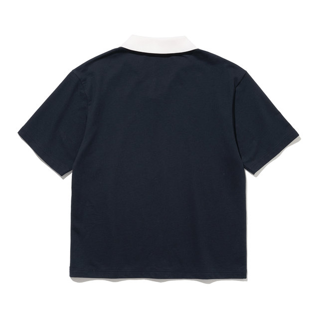 투에니더그 포인트 카라 골프 프린트 남성 반팔 맨투맨 [NAVY]
