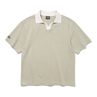 투에니더그 포인트 카라 골프 프린트 남성 반팔 맨투맨 [PALE KHAKI]