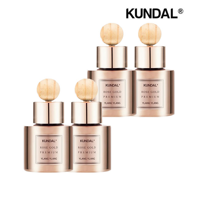 쿤달 프리미엄 차량용 디퓨저 로즈골드 에디션 일랑일랑 40ml x4개