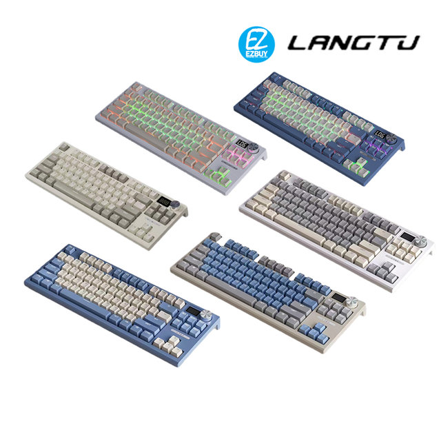 [해외직구] 랑투 기계식 키보드 LT84 유선키보드 2023년 최신형 LED LCD