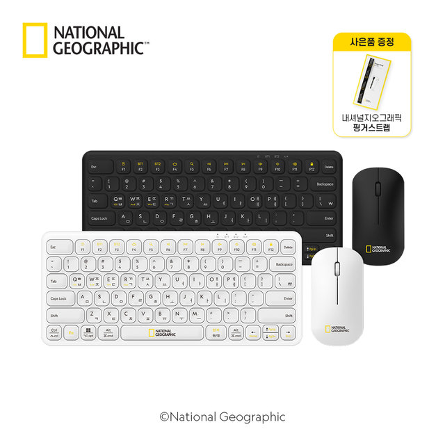 내셔널지오그래픽 NGM-BWKM 블루투스 무선 키보드&마우스 세트 연속사용70h 내장배터리 충전식 슬림 태블릿 휴대용 무소음 저소음 텐키리스 사무용 맥북 애플 맥 갤럭시탭 안드로이드 멀티페어링 2way B5.2