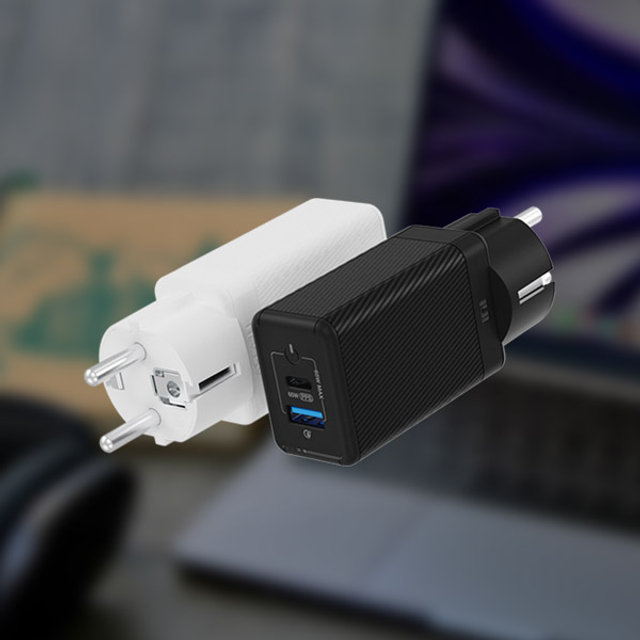 USB PD 65W PPS GaN 접지 듀얼 초고속 충전기 GC720 블랙